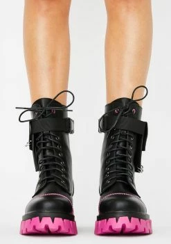 Koi Footwear Purple Banshee Combat Boots