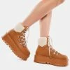 Koi Footwear Brown Kaldor Platform Hiker Boots Combat Boots