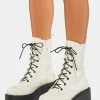 Koi Footwear Boots & Booties White Talos Platform Combat Boots