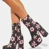 Koi Footwear Empty Flowers Platform Boots Platforms