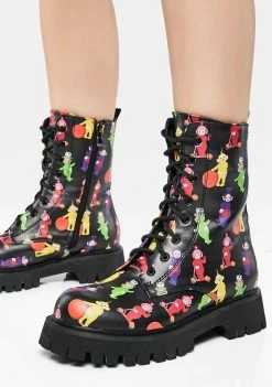 Koi Footwear X Teletubbies Multi Print Combat Boots
