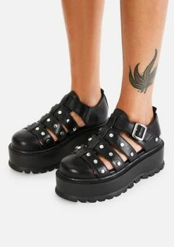 Koi Footwear Platforms Black Relay Platform Sandals
