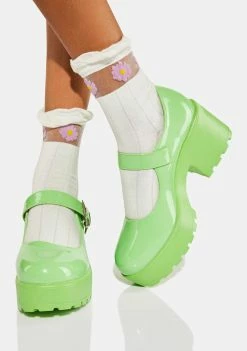 Koi Footwear Flats Alien Green Tira Mary Janes