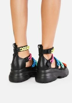Koi Footwear Rainbow Strident Chain Gladiator Sandals