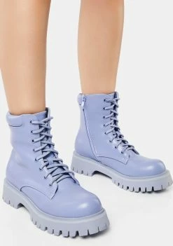 Koi Footwear Purple Redoran Padded Combat Boots