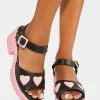 Koi Footwear Romance Rebel Pink Heart Sandals