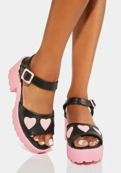 Koi Footwear Romance Rebel Pink Heart Sandals