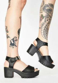 Koi Footwear Cleated Block Heel Platform Sandals Platforms