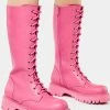 Koi Footwear Combat Boots Fuchsia River Sake Long Boots