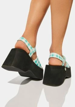 Koi Footwear Flying Whispers Plaid Platform Sandals