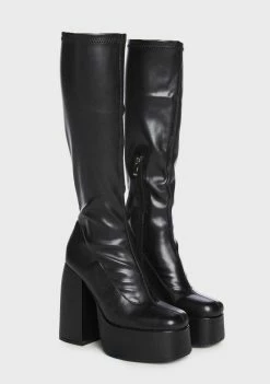 Koi Footwear Knee High Boots Restless Riser Platform Long Boots