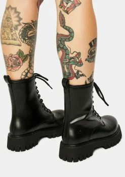 Koi Footwear Mania Steel Toe Combat Boots