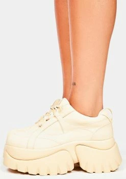 Budget ๐ Koi Footwear Platforms Cream Earthling Platform ๐ Sneakers โญ 9 Koi Footwear Platforms Cream Earthling Platform Sneakers