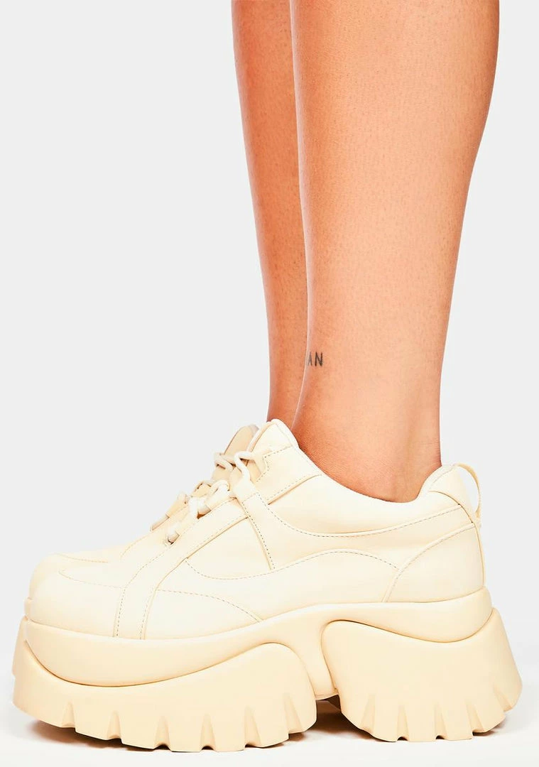 Budget ๐ Koi Footwear Platforms Cream Earthling Platform ๐ Sneakers โญ 5 Koi Footwear Platforms Cream Earthling Platform Sneakers