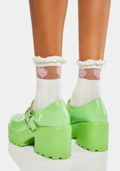 Koi Footwear Flats Alien Green Tira Mary Janes