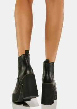 Koi Footwear Black Parva Heeled Platform Boots