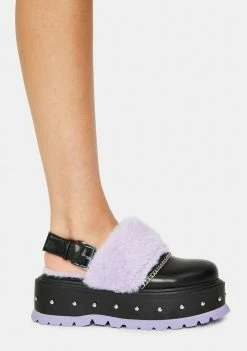 Koi Footwear Purple Chibi Faux Fur Sandals