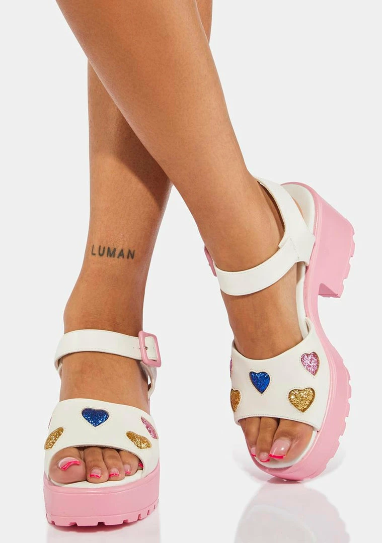 Best deal 😉 Koi Footwear Sticky Sweet Heart 🩴 Sandals ❤️ 5 Koi Footwear Sticky Sweet Heart Sandals