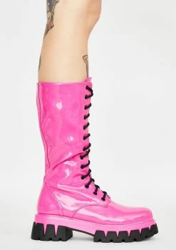 Koi Footwear Pink Trinity Patent Calf High Boots Boots & Booties