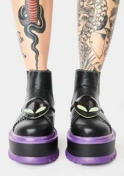 Koi Footwear Purple Area 51 Platform Boots Platforms