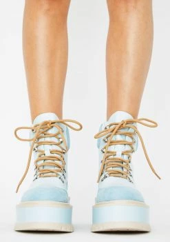 Koi Footwear Platforms Blue Hydra Matrix Platform Boots