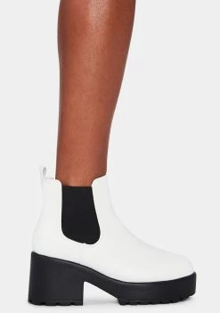Promo ❤️ Koi Footwear White Kai Chunky Chelsea 🥾 Boots 👏 7 Koi Footwear White Kai Chunky Chelsea Boots