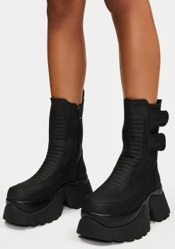Koi Footwear Cerebus Combat Boots Lace-Up Boots