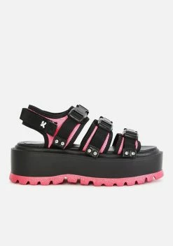 Koi Footwear Pink Asteroid Matrix Platform Sandals Platforms