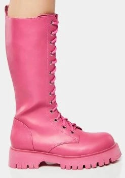 Best Pirce ๐ Koi Footwear Combat ๐ฅพ Boots Fuchsia River Sake Long ๐ฅพ Boots โจ 9 Koi Footwear Combat Boots Fuchsia River Sake Long Boots