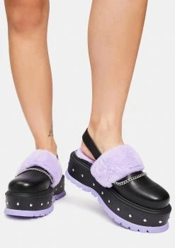 Koi Footwear Purple Chibi Faux Fur Sandals