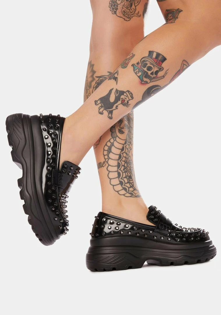 New ✔️ Koi Footwear Swarm Studded Myth Loafers Platforms 🎉 5 Koi Footwear Swarm Studded Myth Loafers Platforms