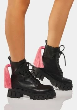 Koi Footwear Combat Boots Sweet Exclusive Hair Boots