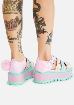 Koi Footwear Platforms Rainbow Nyoka Pastel Sandals