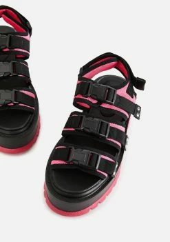Koi Footwear Pink Asteroid Matrix Platform Sandals Platforms