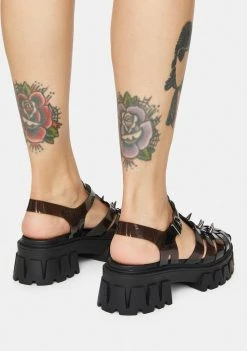 Koi Footwear Slinky Platform Studded Sandals