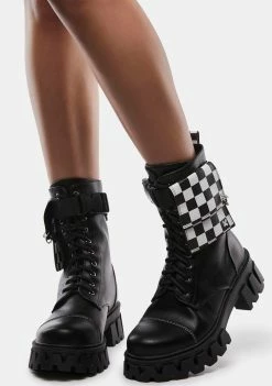 Koi Footwear Fuelled Up Banshee Combat Boots