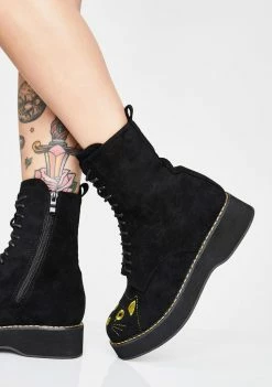 Koi Footwear Felix Cat Face Ankle Boots