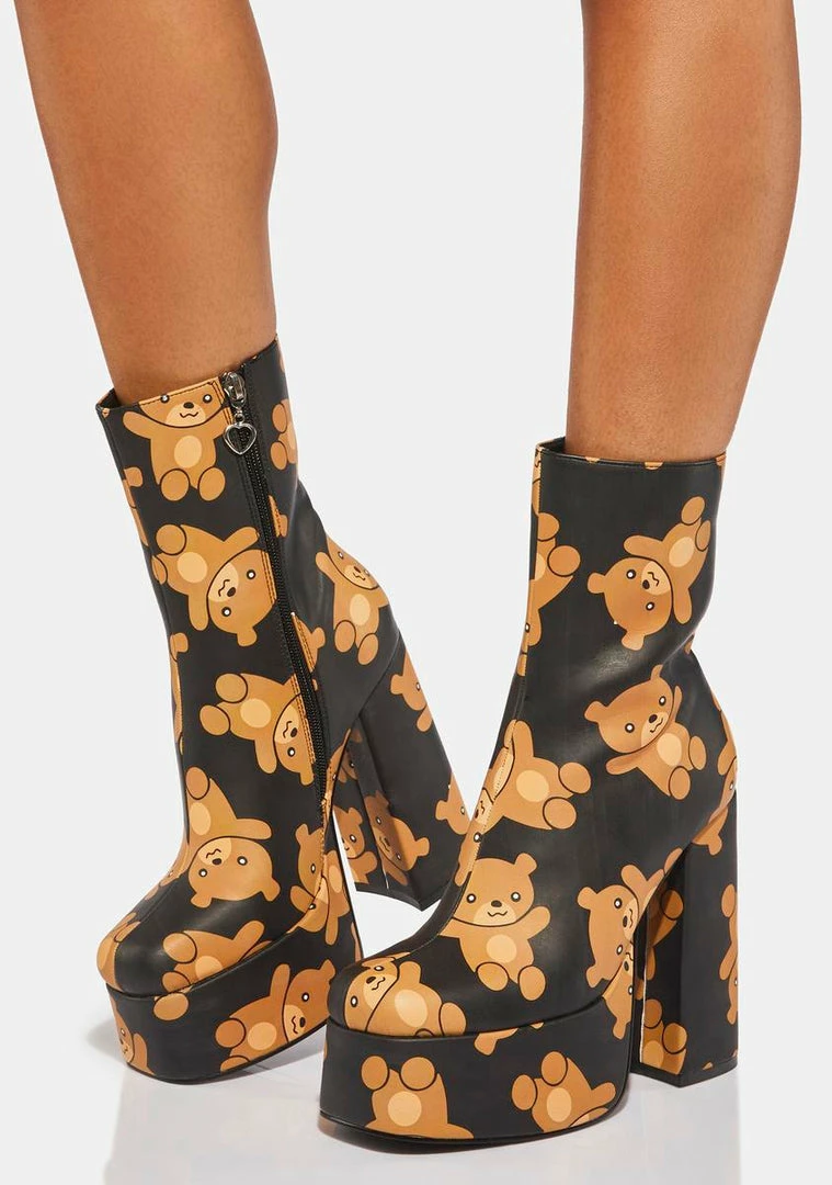 Best Sale ⌛ Koi Footwear Bungle Burden Teddy Platform 🥾 Boots Platforms ❤️ 3 Koi Footwear Bungle Burden Teddy Platform Boots Platforms