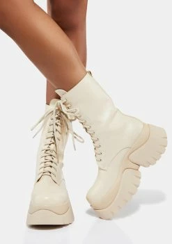 Best Pirce 🛒 Koi Footwear Cream Costal Cruiser Ankle 🥾 Boots Platforms 🛒 8 Koi Footwear Cream Costal Cruiser Ankle Boots Platforms