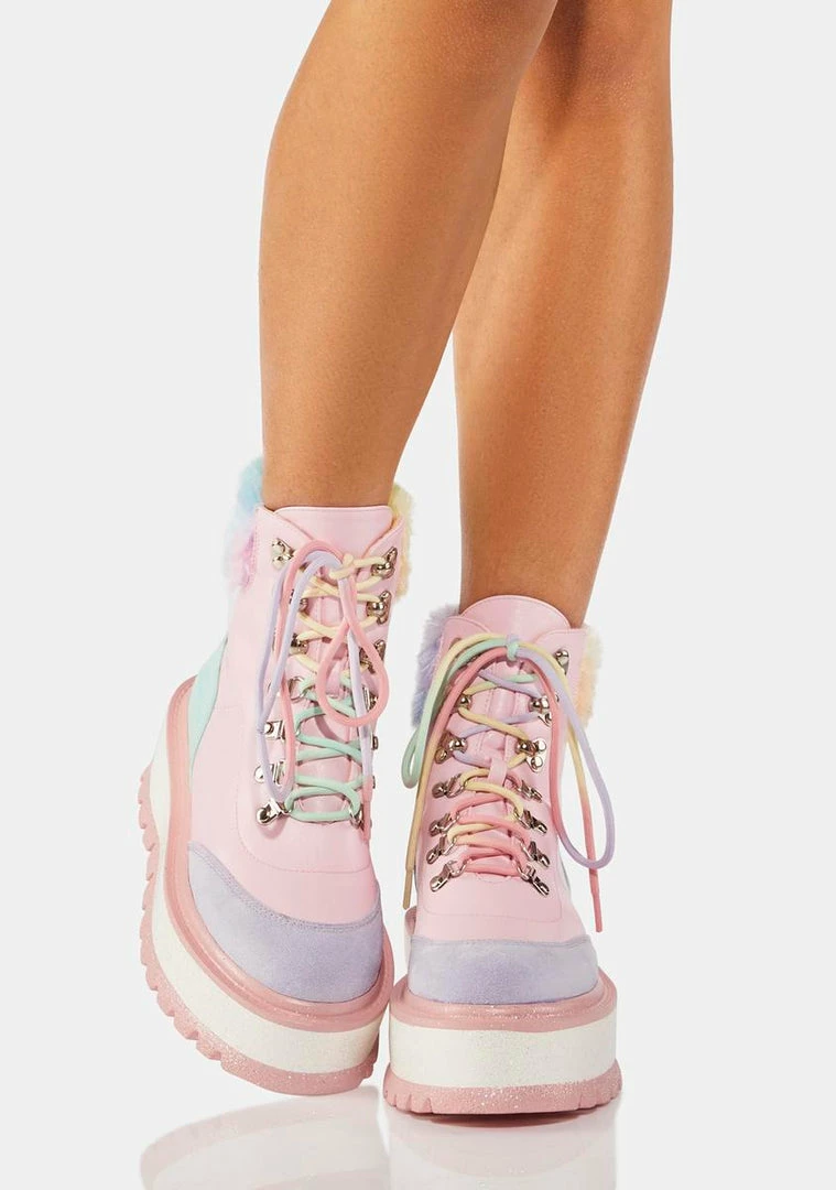 Cheap 😍 Koi Footwear 🍬 Candy Tears Glitter Platform 🥾 Boots Platforms ❤️ 5 Koi Footwear Candy Tears Glitter Platform Boots Platforms