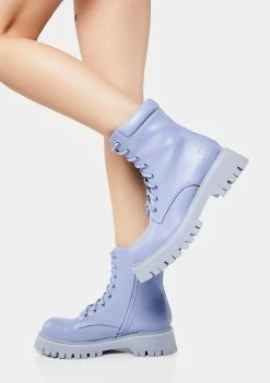 Koi Footwear Purple Redoran Padded Combat Boots