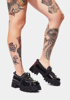 Koi Footwear Platforms Plaid Oscillator Spiked Oxfords