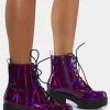 Koi Footwear Purple Gin Holographic Platform Boots Boots & Booties