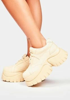 Budget ๐ Koi Footwear Platforms Cream Earthling Platform ๐ Sneakers โญ 10 Koi Footwear Platforms Cream Earthling Platform Sneakers