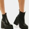 Koi Footwear Black Parva Heeled Platform Boots