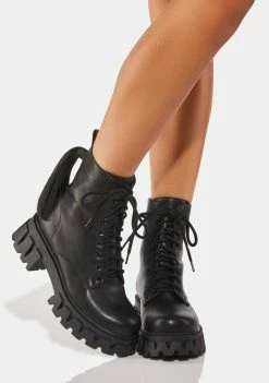 Koi Footwear Combat Boots Ink Exclusive Hair Boots