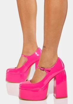 Koi Footwear Hot Pink Sweet Attitude Platform Heels