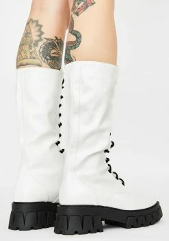 Koi Footwear White Trinity Patent Calf High Boots