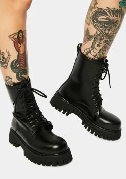 Koi Footwear Mania Steel Toe Combat Boots