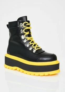 Koi Footwear Caution Hydra Matrix Platform Boots Platforms